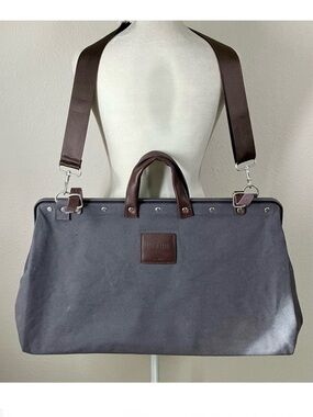 LINE OF TRADE Weekender XL Duffle Rugged Canvas Travel Bag Tote Leather Trim